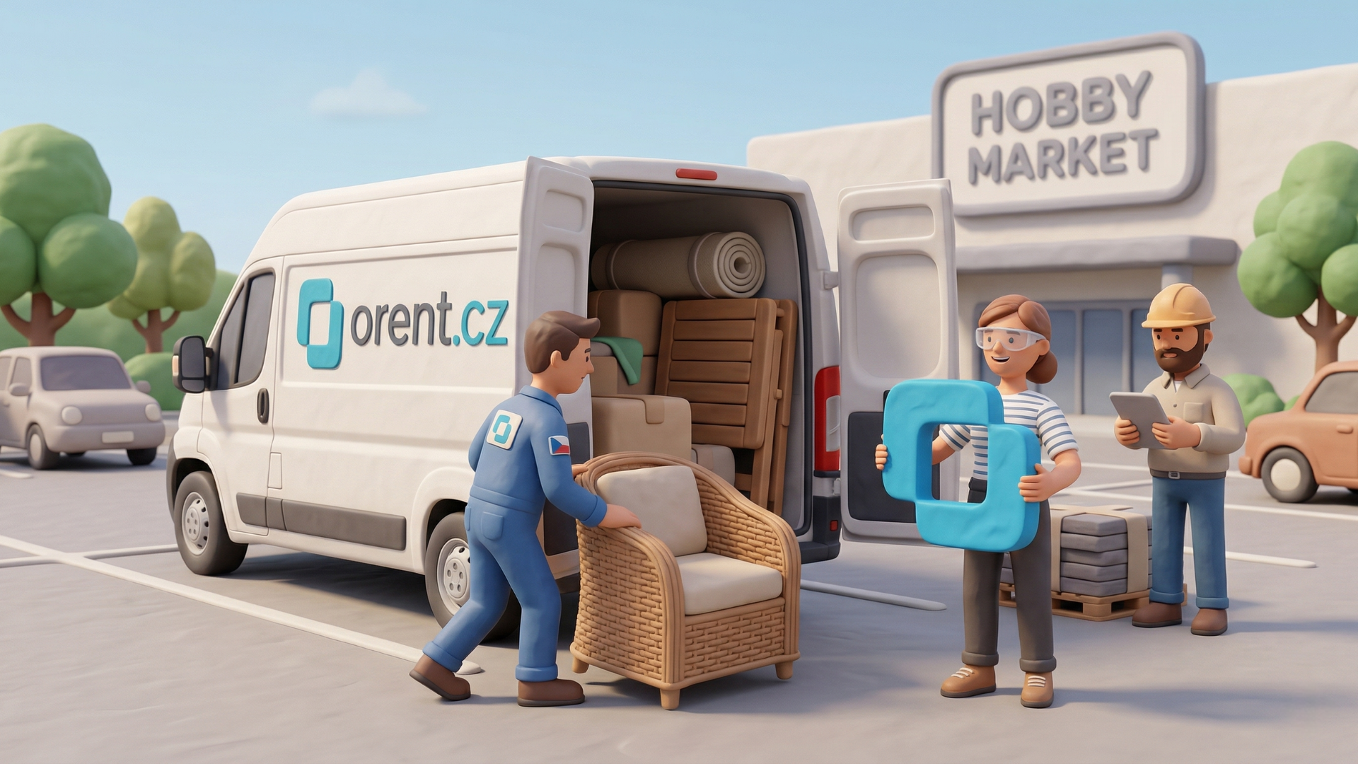 Přeprava zahradního nábytku a vybavení z hobby marketů (Hornbach, OBI, Bauhaus)